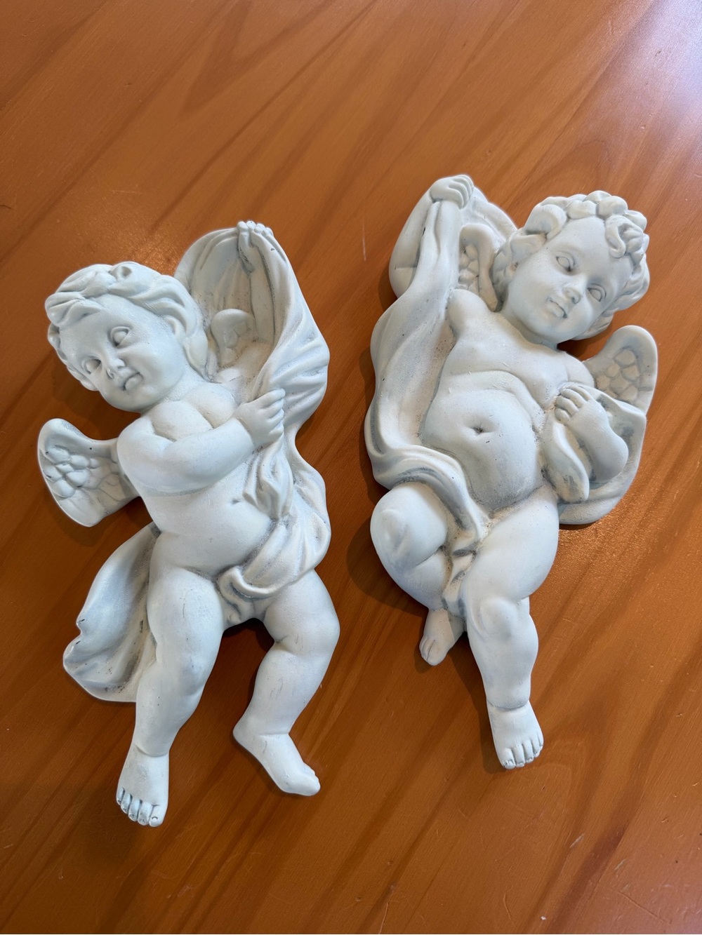 Vintage Homco pair angel decor Classic White Cherub Wall Art Set - Home Art